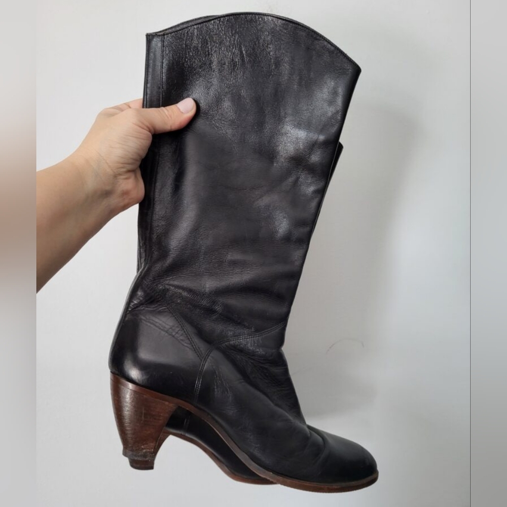 Vintage Bally Black Heeled Boots